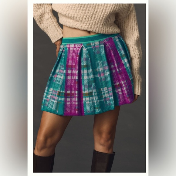 Maeve Pleated Knit Mini Skirt | Size XS - Picture 2 of 12